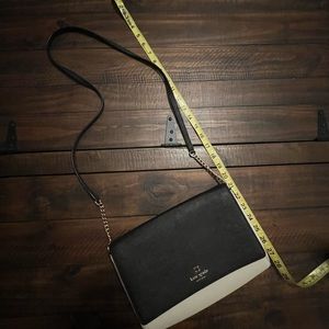 Kate Spade Black and Cream Shoulder Bag with Leather/Chain Strap